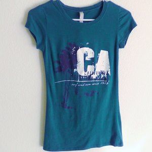 Graphic Tee California Distressed Paint Splattered